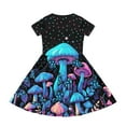 thumbnail image 3 of Uourmeti Mushrooms Short Sleeve Dresses for Toddler Girls Summer Soft Swing Dress Lightweight Loose Round Neck Midi Dresses with Pockets, 3 of 6