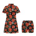 thumbnail image 6 of Psesaysky Christmas Poinsettia Women's Tennis Golf Dress with Shorts Workout Outfit 2Piece Sets for Women Short Sleeve A Line Tank Dress Athletic Workout Exercise Dresses with Pockets, 6 of 7