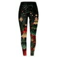 thumbnail image 4 of zaveiop Christmas Women's Yoga Pants Novel High-Waisted Leggings Tight Long Pants Elastic Suitable for Sports Fitness (Z4-Dark Green, XXL), 4 of 6