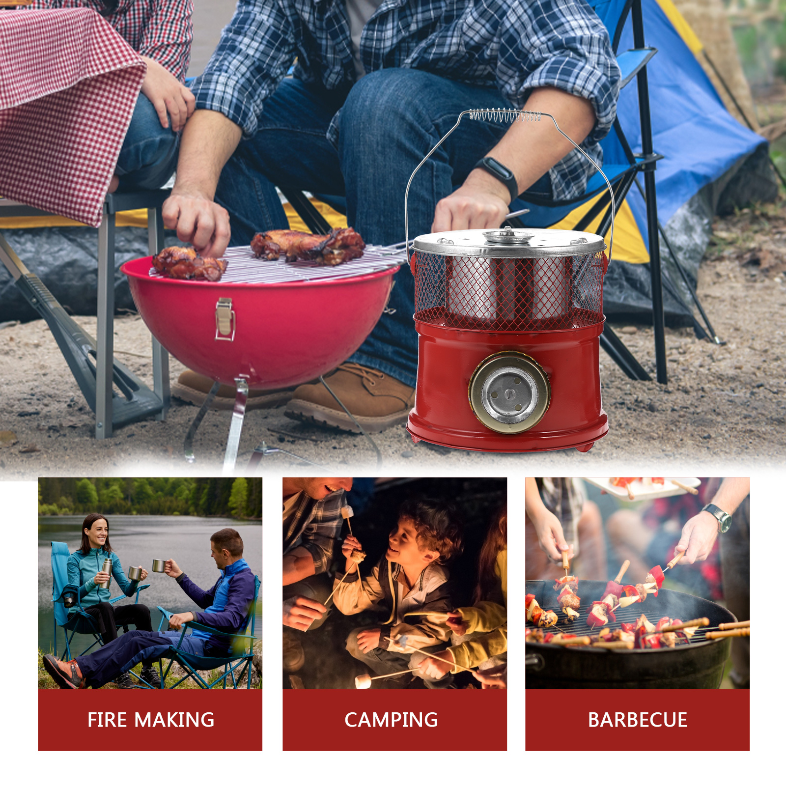 1 Set Household Charcoal Burner Charcoal Stove Heater Home Barbecue Stove with Handle