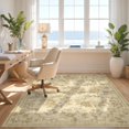 thumbnail image 3 of Design&I 8'x10' Ultra Soft Area Rug, Beige Stepped Boho Frame Botanical Cluster Faded Vintage Farmhouse None Fluffy Washable Non Shedding for Bedroom Living Room Under Sectional, 3 of 7