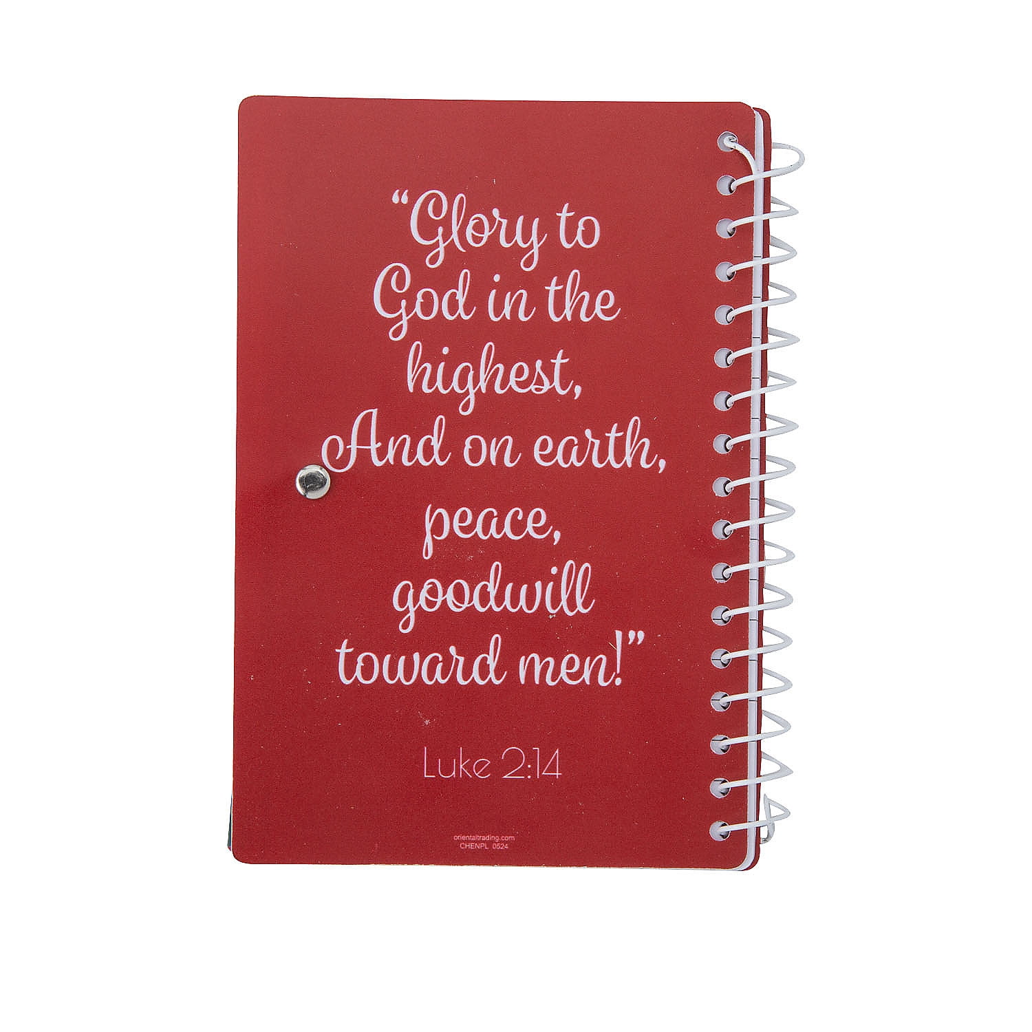 Fun Express Religious Christmas Spiral Notepads with Pen for 12 - 4 1/2" x 6"