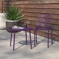thumbnail image 5 of LeisureMod Stackable Dining Chair in Aluminum with Stackable and Floral Cutout Design Indoor Outdoor Use No Assembly for Modern Home, Kitchen, Patio Devon Collection in Purple, 5 of 10