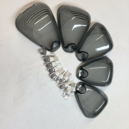 HTT-MOTOR 5 PCs Smoke Roof Running Light Cab Marker Cover and White LED Bulb for 2003-2014 Ford E-150/E-250