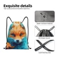 thumbnail image 4 of Fotbe Fiery Red Maple Leaf Fox Bolsa Mochila con Cordón Estampada, Bolsa de Gimnasio Deportiva, Bolsa Cinch, Bolsa con Cordón para Hombres y Mujeres-Small, 4 of 6