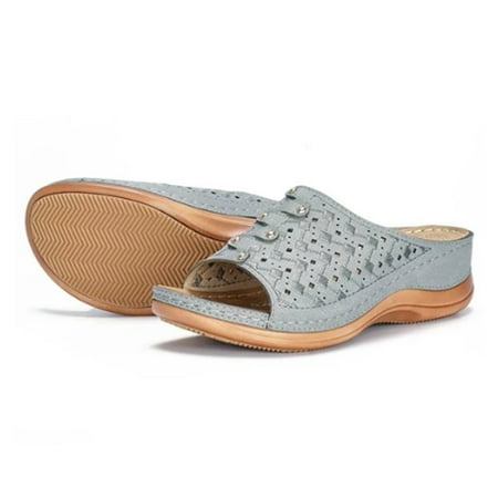 

FZM Women shoes Women Summer Open Toe Comfy Sandals Casual Wedges Non-Slip Large Size Slippers