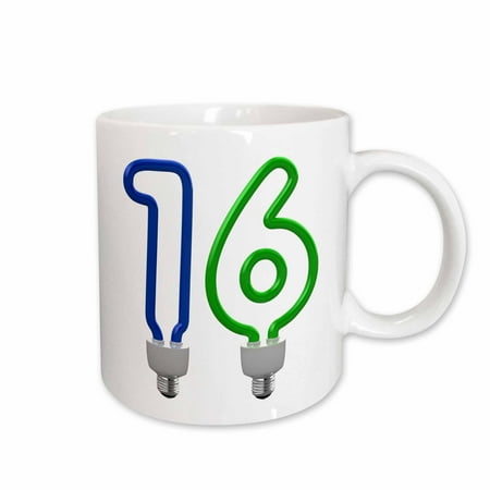 

Number Sixteen as an energy saving colored light bulb 15oz Mug mug-165664-2