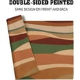 thumbnail image 5 of Orange and Teal Retro Art Placemats Set of 4, Turquoise Stripes Placemats, Washable Linen Farmhouse Placemats, Brown Table Mats for Home Kitchen Dining Party Holiday Decorations 12 X 18 Inch, 5 of 6