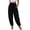 Black, variant on XFLWAM Womens Linen Harem Pants Elastic High Waist Drawstring Pleated Pants Loose Fit Baggy Casual Lounge Trousers with Pockets Wine Red XXL
