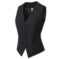 thumbnail image 3 of Made by Olivia Women's Fully Lined 4 Button V-Neck Economy Dressy Suit Vest Waistcoat Black S, 3 of 3