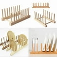 thumbnail image 3 of Wooden Dish Drainer Rack Kitchen Dishes Stand Plate Dish Drying Rack Pot Lid Racks Kitchen Organizer Drying Cups Display Shelf, 3 of 7