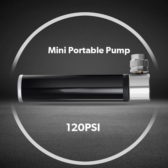 GOOHOCHY Portable Mini Bike Tire Pump, Manual Air Pump with Aluminum Alloy, Compact and Lightweight, Black, 1 Set