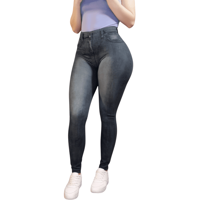 Leggins Mujer Mezclilla Unitalla Faja Alta Estilo Pantalón Mezclilla