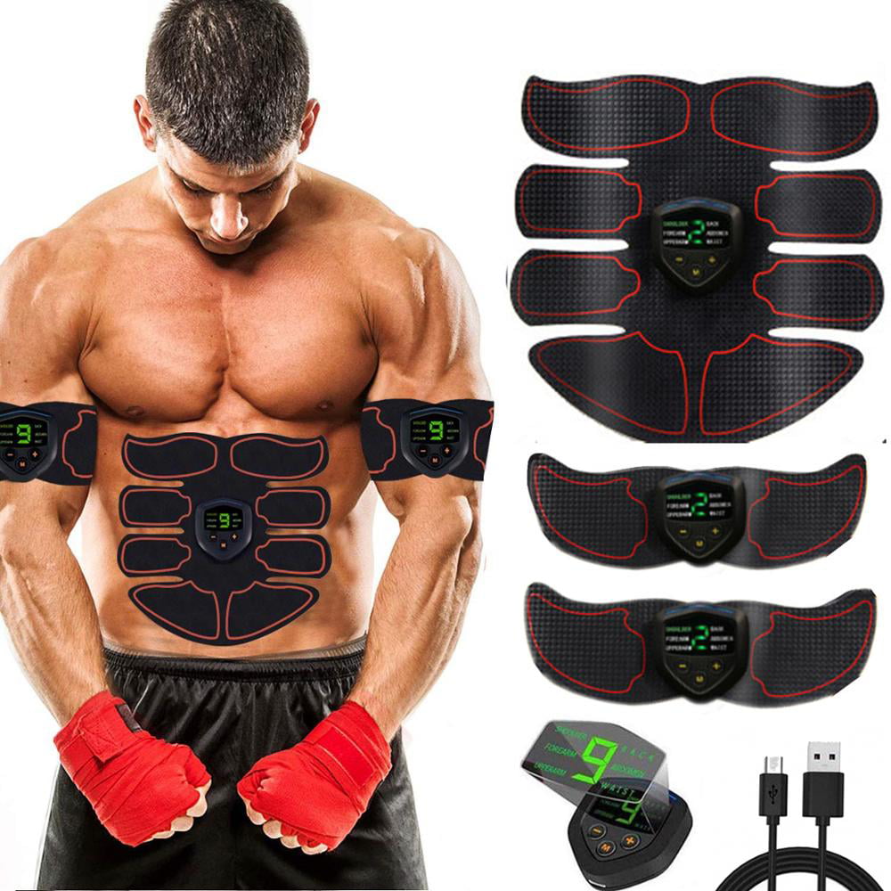 6 Modes&15 Levels Abs Stimulator Abdominal Toning Belt Muscle Trainer Home Gym Fitness Device with LED Display for Men/Women EMS Muscle Stimulator,ANLAN Abs Trainer Muscle Stimulator