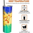 thumbnail image 5 of 20 Oz Soccer Print Skinny Insulated Stainless Steel Tumblers With Straw & Lid Metal Double Wall Vacuum Travel Coffee Mug Gift For Soccer Fans, 5 of 7