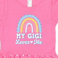 thumbnail image 3 of Inktastic My Gigi Loves Me Retro Rainbow Girls Toddler Dress, 3 of 4