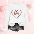 thumbnail image 4 of Valentines Sweatshirt for Women Funny Love Heart Graphic Shirts Casual Crewneck Holiday Pullover Long Sleeve Tops (L, White), 4 of 4