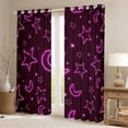 thumbnail image 2 of Homewish Cartoon Stars Moon Blackout Curtains Set of 2 (52x84 Each),Modern Geometric Striped Window Curtains,Neon Pink Curtains and Drapes For Girls Kids,Luxury Bedroom Decor, 2 of 6