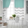 thumbnail image 5 of Fsddascl Grey Chevron Blackout Curtains for Bedroom/Living Room, Thermal Insulated Kitchen Curtains, Geometric Turquoise Print Wavy Striped White Grommet Darkening Window Treatment Drapes 52"x54"x2, 5 of 8