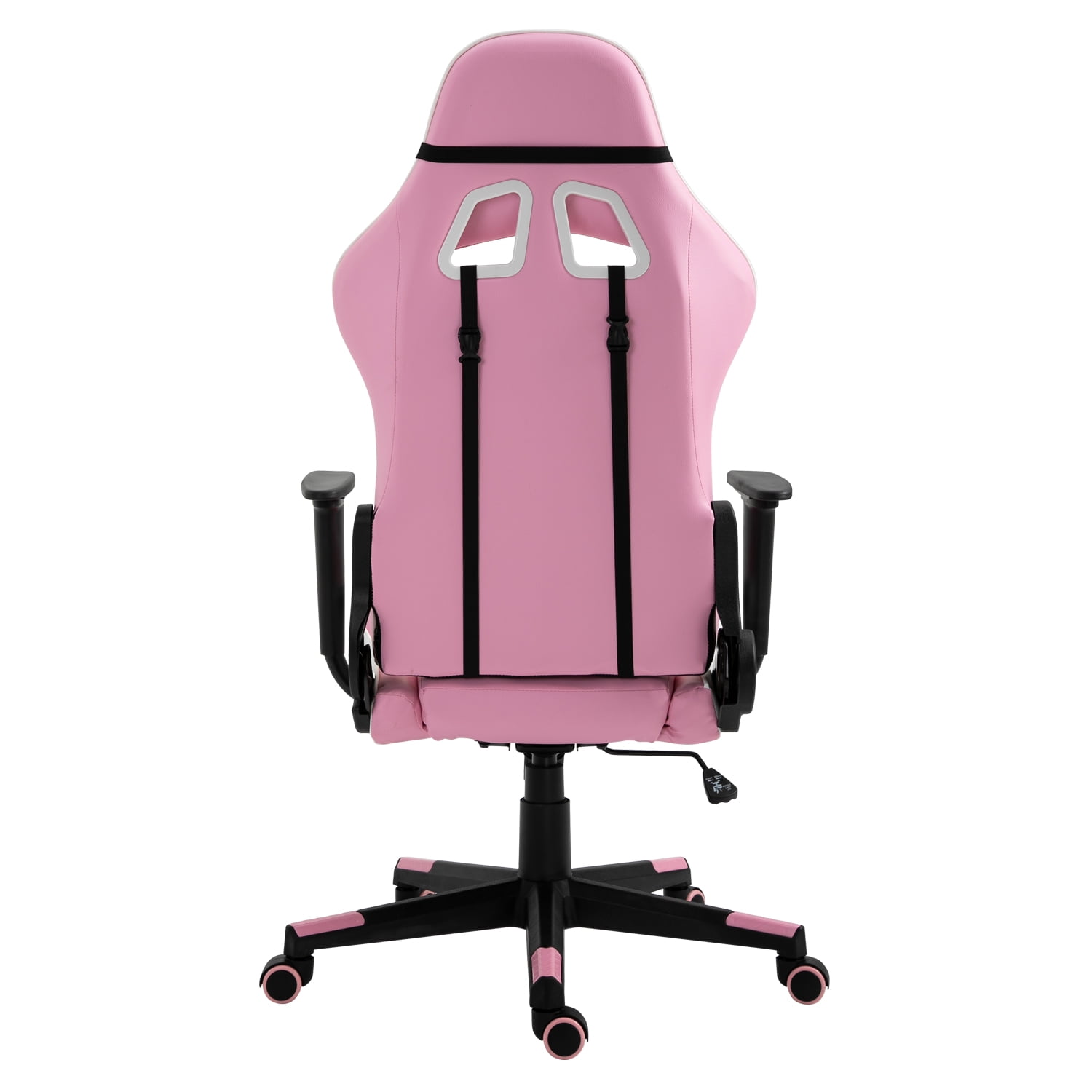 Gaming Chair Office Desk Chair Ergonomic Reclining Computer Chair Height Adjustable Swivel Recliner with Headrest Lumbar Support, Pink White