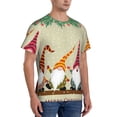 thumbnail image 2 of Vsdgher Christmas Card With Gnomes Print Men's Dry Fit Mesh Athletic Shirts Moisture Wicking Tennis T-Shirt Tops, 2 of 9