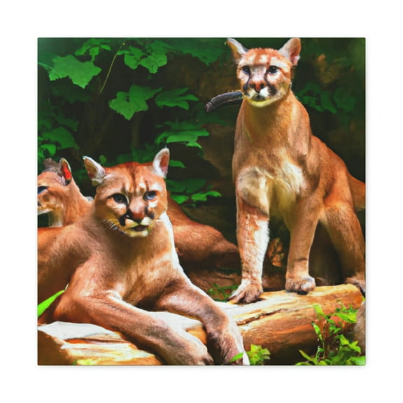 Cougars Wild in Nature - Canvas
