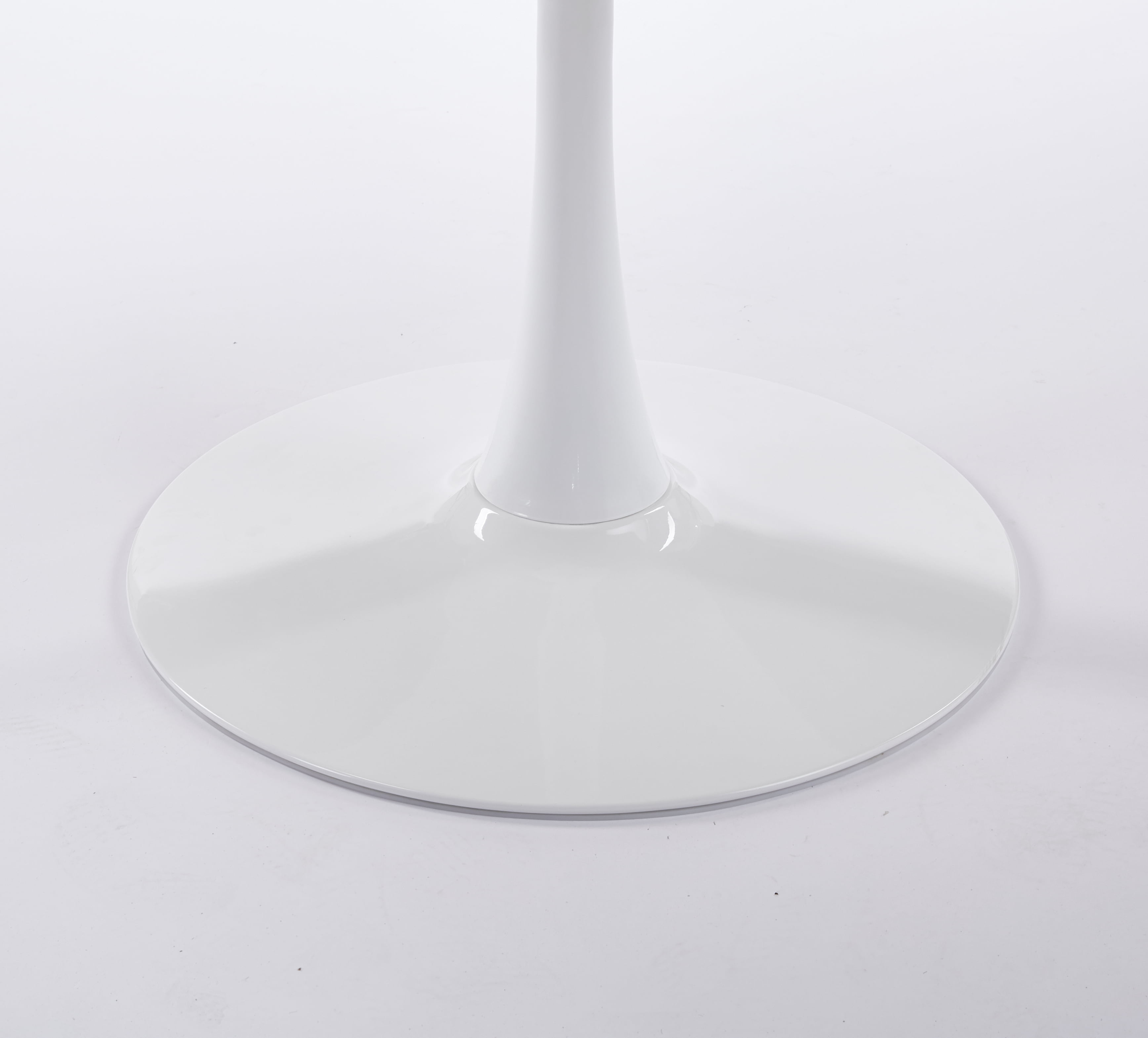 Euroco 42" Wood Dinning Table for 4 ,Mid-Century Tulip Table with Metal Pedestal Base,Modern Leisure Table for Small Space Kitchen Dining Room,White