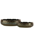 thumbnail image 1 of Benzara BM180773 Embedded Fish Scale Irrégulière Lip Pot With Gloss Banded Rim Top, Lot de 2, Or, 1 of 1