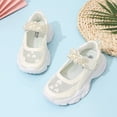 thumbnail image 2 of LTTVQM Girls Mary Jane Sneakers Mesh Upper Hook and Loop Non-Skid Cushioned Quick-Dry Lightweight Comfortable Sneakers Daily Wear Running Walking Holiday Dress Shoes Beige 3 Big Kids, 2 of 5