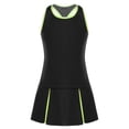 thumbnail image 4 of YONGHS Kids Girl Tennis Golf Dress Active Sport Outfit Sleeveless Racerback Dresses with Shorts Black 10, 4 of 7