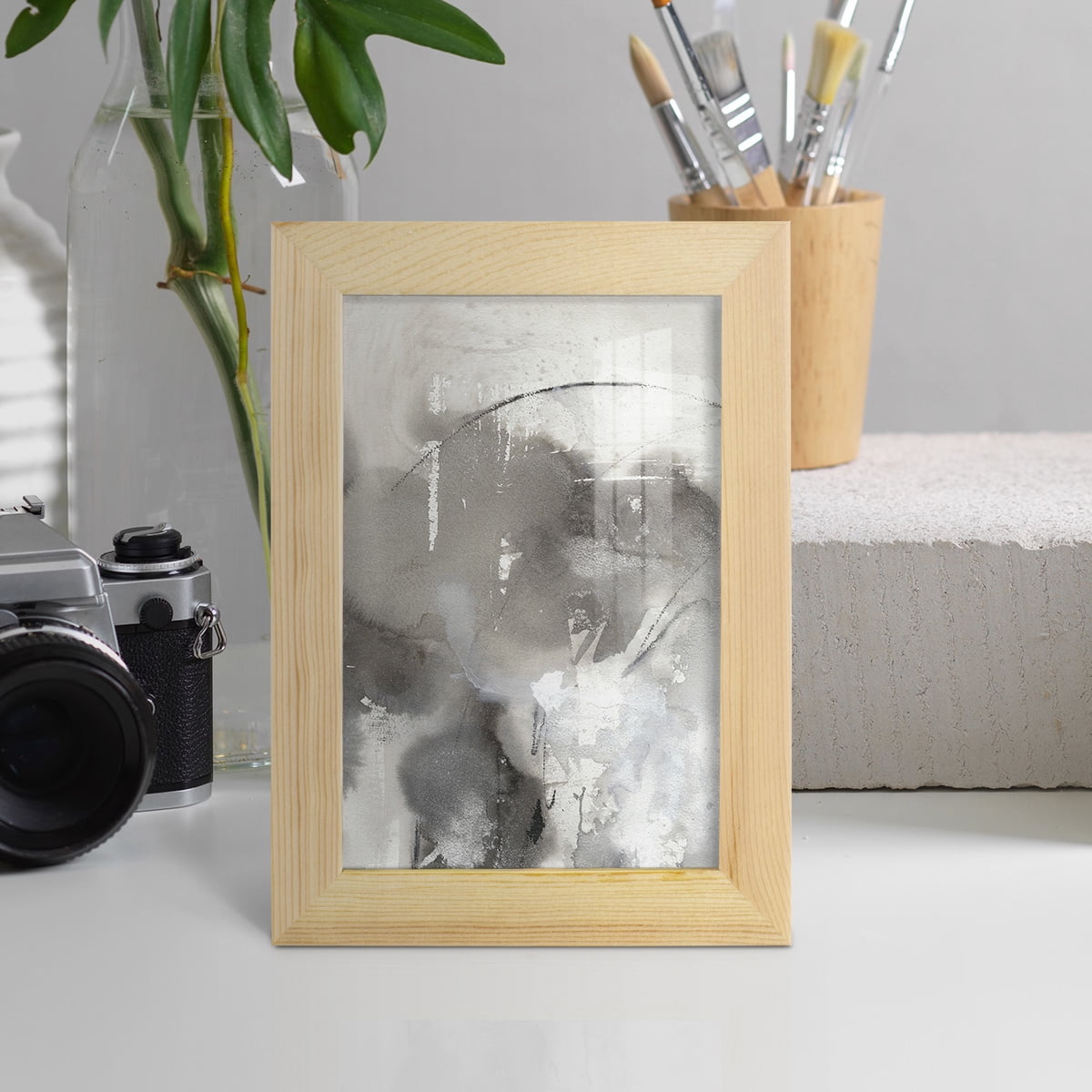 Mystical Objects I - Framed Print w/glass - Natural Wood