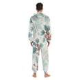 thumbnail image 7 of Blue Gray Snowflake Holly Leaves Berries Christmas Adult's Hoodie Onesie Jumpsuit One-Piece Pajamas with Zipper Unisex for Holiday M, 7 of 7