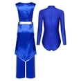 thumbnail image 2 of Kaerm Women Liturgical Worship Dance Outfit Top Metallic Split Lace-Up Sides Tunic with Loose Pants Set Blue XL, 2 of 6