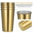 thumbnail image 5 of 5 Pack 500ML Gold Color Stainless Steel Cup Bar Party Coffee Mug Colored Metal Tumblers Wide Mouth Cups Cold and Heat Resistant Mug Unbreakable for Indoor Outdoor Use, 5 of 9