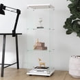 thumbnail image 2 of Bianlte 3-Shelf Glass Display Cabinet,Curio Cabinets Collection Display Case, Floor Standing Bookshelf for Living Room Bedroom Home Office,White, 2 of 7
