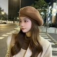 thumbnail image 5 of Knitted Berets for Women French Beret Hats for Women Trendy Painter Cap Beanies Warm Fall Winter Hat Tea Party, 5 of 7