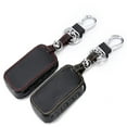 thumbnail image 3 of BRIGHTFUFU Funda de cuero para llave de coche, funda para A93 A63, control remoto de alarma de coche, funda para llavero LCD, billetera (hilo marrón), 3 of 7