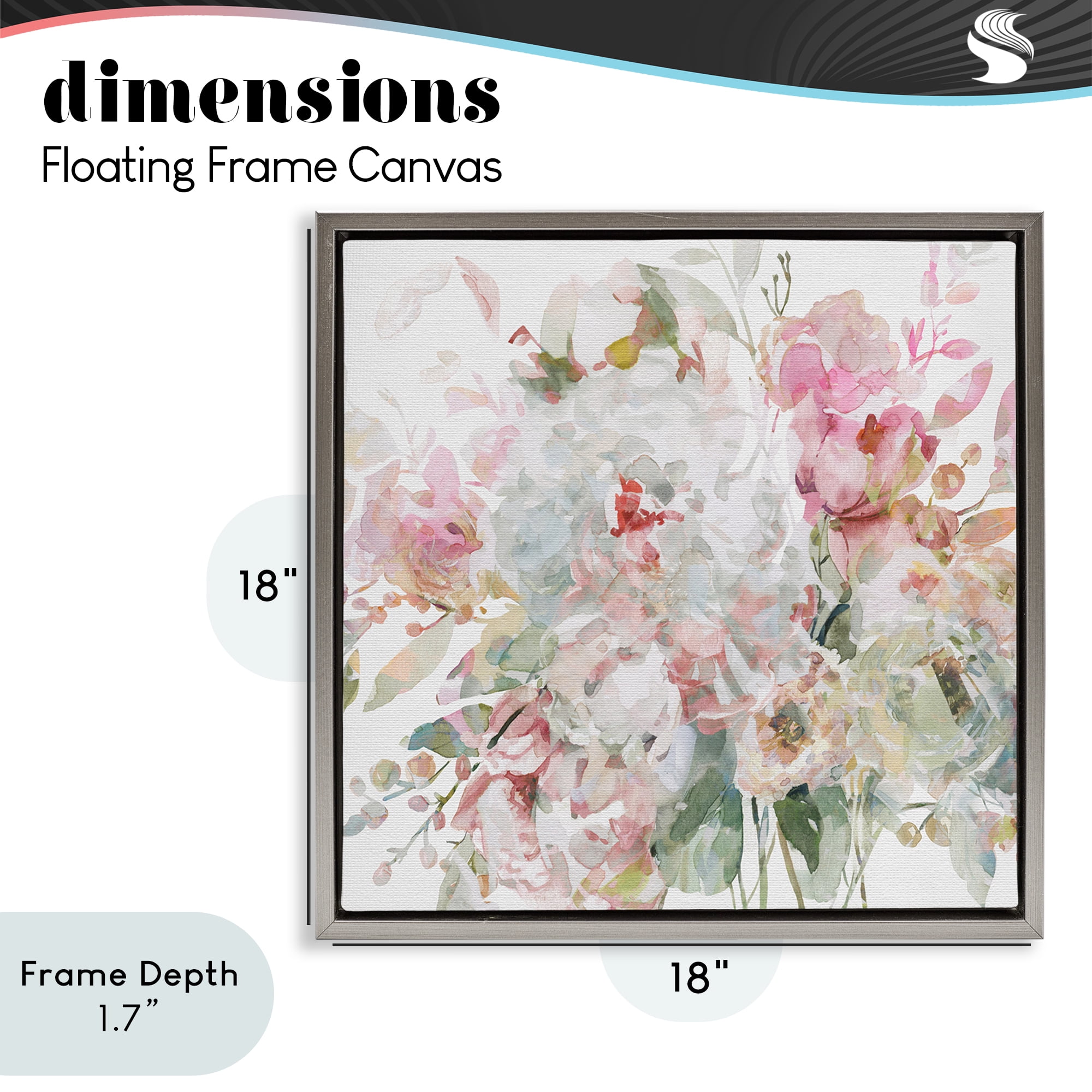 Stupell Industries Romantic Pastel Blossoms Gray Framed Floater Canvas Wall Art, design by Carol Robinson