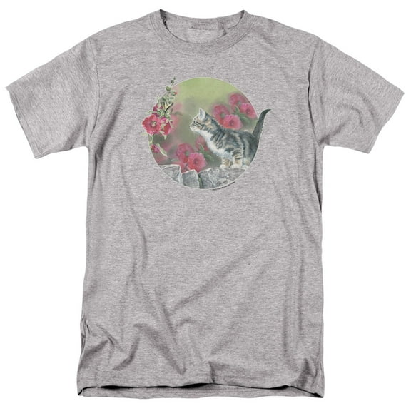 Wild Wings Kitten Flowers S/S Adult 18/1 T-Shirt Athletic Heather