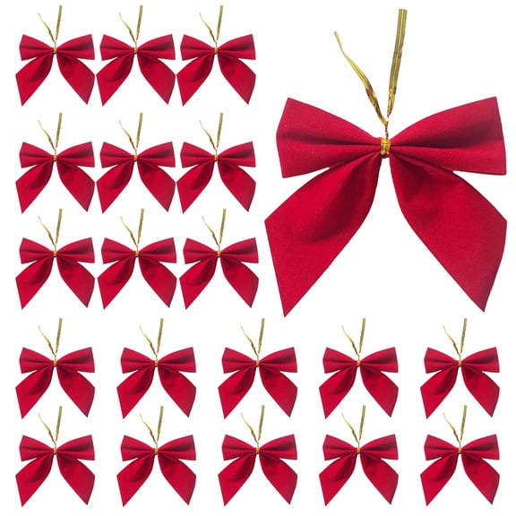 20 Pack Red Velvet Christmas Bow 4 inch X 4 inch of Holiday Bows