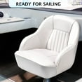 thumbnail image 6 of Captain Bucket Seat, Marine Vinyl Boat Chair with Thickened Sponge Padding & Ergonomic Backrest, 42Cm Wide Pontoon Boat Seat, 6 of 7