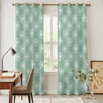 thumbnail image 5 of Kitchen Curtains 84 Inch Length 2 Panels, Green White Dandelion Grommets Window Treatment Curtain, Farmhouse Botanical Blossom Thermal Curtains Drapes for Living Room/Bathroom, 5 of 9