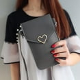 thumbnail image 5 of GEZHEN Bag Bag Touchable Shoulder Crossbody Change Bag Phone Women's Leather Wallet Bag Heart-Shaped Metal Chain Shoulder Crossbody Transparent Touch Screen Mobile Phone Bag, 5 of 5