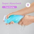 thumbnail image 3 of FacoFaco Pack of 2 Microfiber Hair Towel Rapid Drying Towel Wrap for Wet Hair with Button Women & Girls Long, Curly Hair, Purple/Green Mermaid, 3 of 15