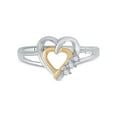 thumbnail image 2 of Diamond Princess Two-tone Sterling Silver Womens Round Diamond Heart Ring .03 Cttw, 2 of 4