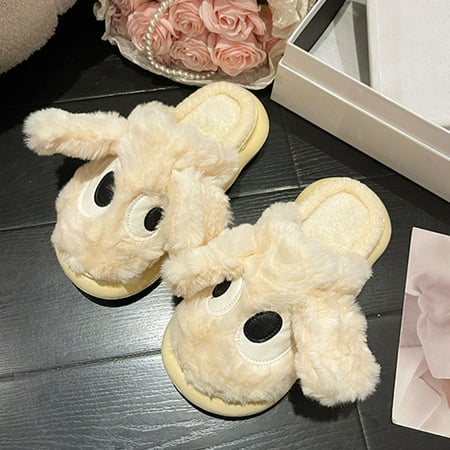 

Shldybc Women s Warm Cute Plush Ball Home Round Head Soft Soled Cotton Slippers Womens House Slippers on Clearance