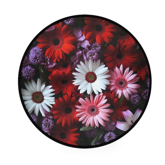 BZSMCE Round Decorative Floor Mat Blossoms Of Love Pattern 36.2IN