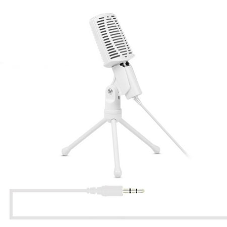 AMZER Professional Condenser Sound Recording Microphone with Tripod Holder, Cable Length: 2.0m, Compatible with PC and Mac for Live Broadcast Show, KTV,
