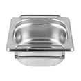 thumbnail image 6 of Restaurantware-Met Lux 7 Inch x 6.4 Inch x 2.5 Inch Steam Table Pan, 1 One Sixth Hotel Pan - Anti-Jam, Deep, Silver Stainless Steel Table Pan, With Collapsible Handles, For Parties Or Events, 6 of 11