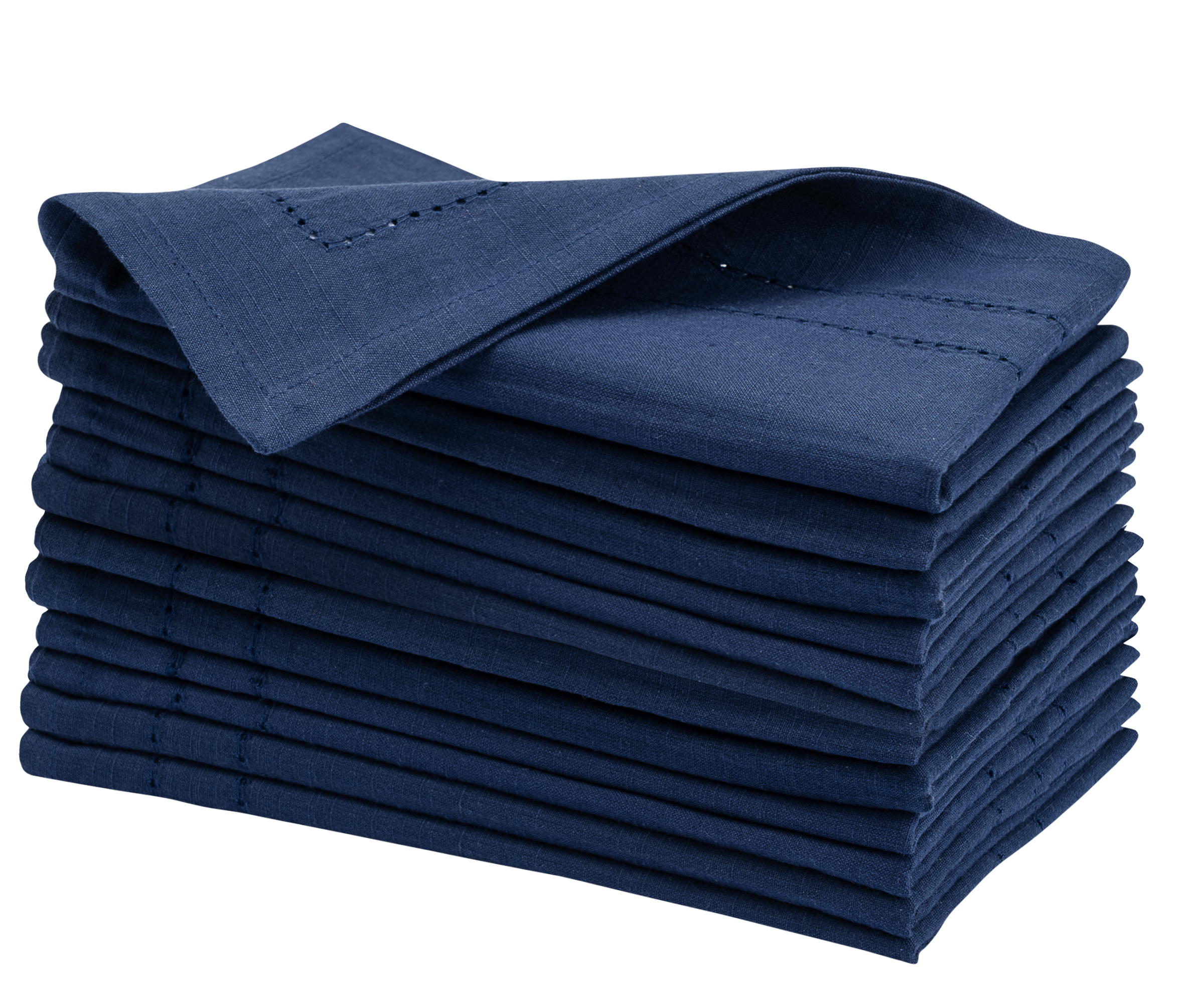 All Cotton and Linen Cotton Napkins, Set of 12 Navy Blue Napkins